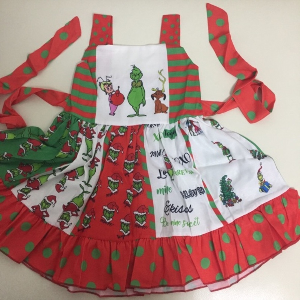 Christmas Grinch Cute Twirl Dress - Picture 4 of 7
